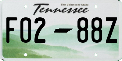 TN license plate F0288Z