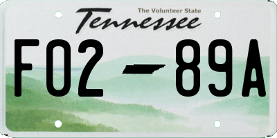 TN license plate F0289A