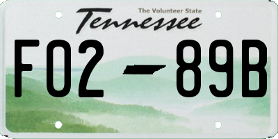 TN license plate F0289B