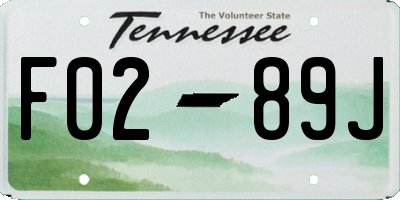 TN license plate F0289J