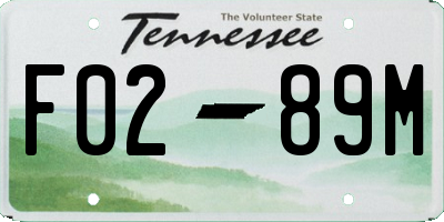 TN license plate F0289M