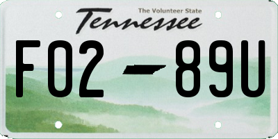 TN license plate F0289U