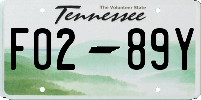 TN license plate F0289Y