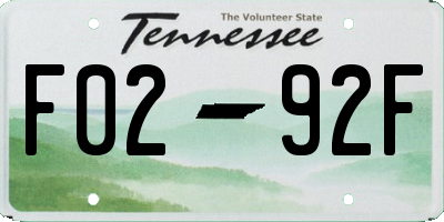 TN license plate F0292F