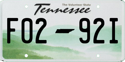 TN license plate F0292I