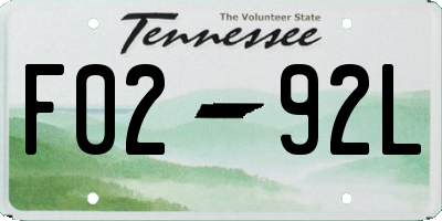TN license plate F0292L