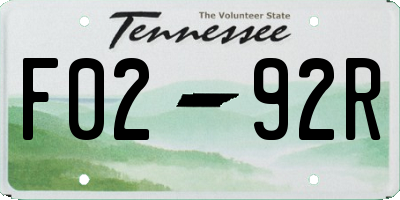 TN license plate F0292R