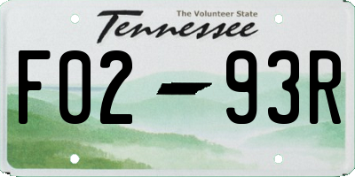TN license plate F0293R
