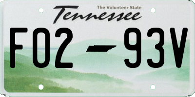 TN license plate F0293V