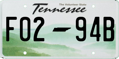 TN license plate F0294B