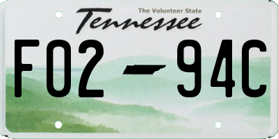 TN license plate F0294C