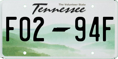 TN license plate F0294F