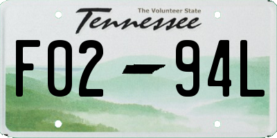 TN license plate F0294L