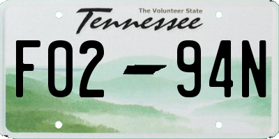 TN license plate F0294N