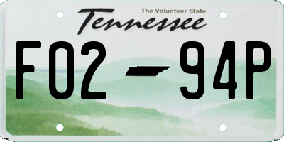 TN license plate F0294P