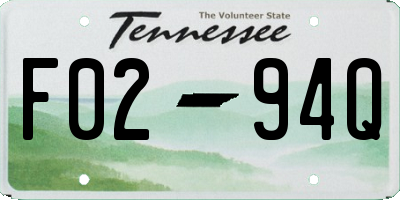 TN license plate F0294Q