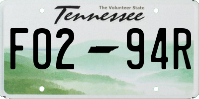 TN license plate F0294R
