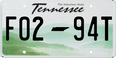 TN license plate F0294T