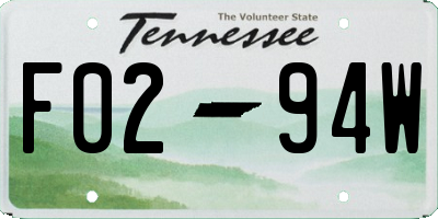 TN license plate F0294W
