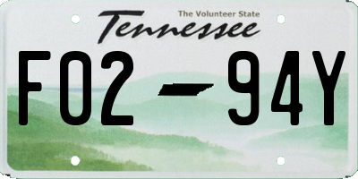 TN license plate F0294Y