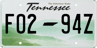 TN license plate F0294Z