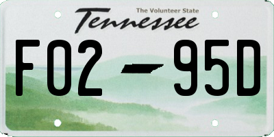 TN license plate F0295D