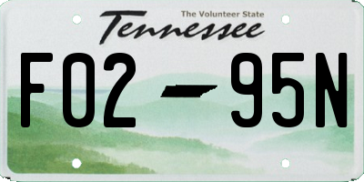 TN license plate F0295N