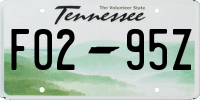 TN license plate F0295Z