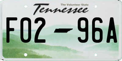 TN license plate F0296A
