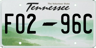 TN license plate F0296C