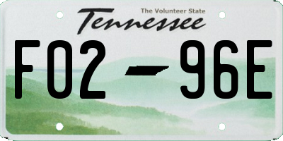 TN license plate F0296E