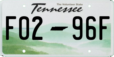 TN license plate F0296F