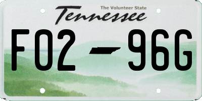 TN license plate F0296G