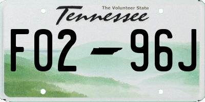 TN license plate F0296J
