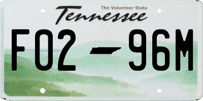 TN license plate F0296M