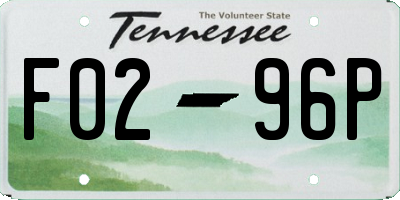 TN license plate F0296P