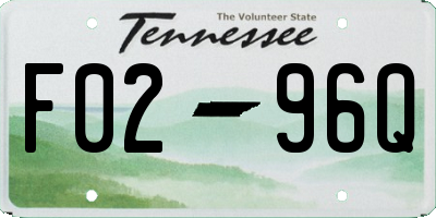 TN license plate F0296Q
