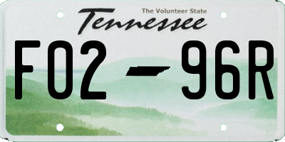 TN license plate F0296R