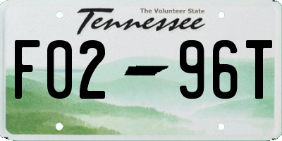 TN license plate F0296T