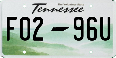 TN license plate F0296U