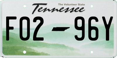TN license plate F0296Y