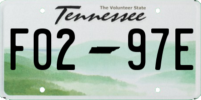 TN license plate F0297E