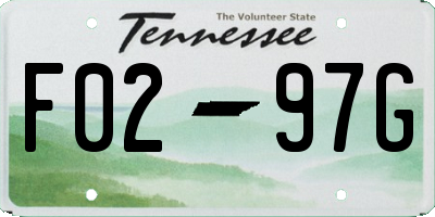 TN license plate F0297G