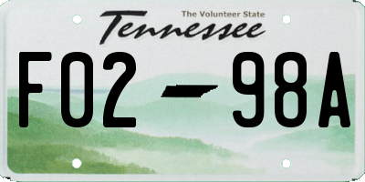 TN license plate F0298A