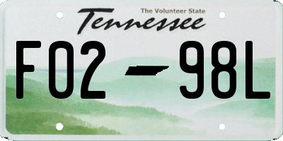 TN license plate F0298L