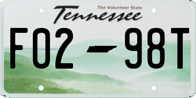 TN license plate F0298T