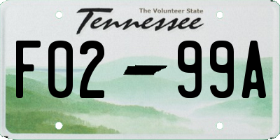 TN license plate F0299A