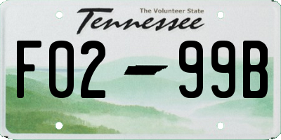 TN license plate F0299B