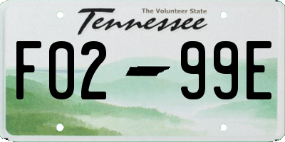 TN license plate F0299E