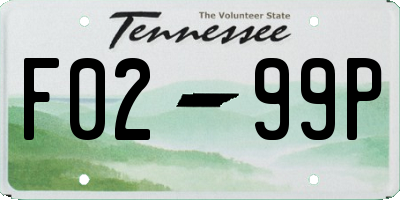 TN license plate F0299P
